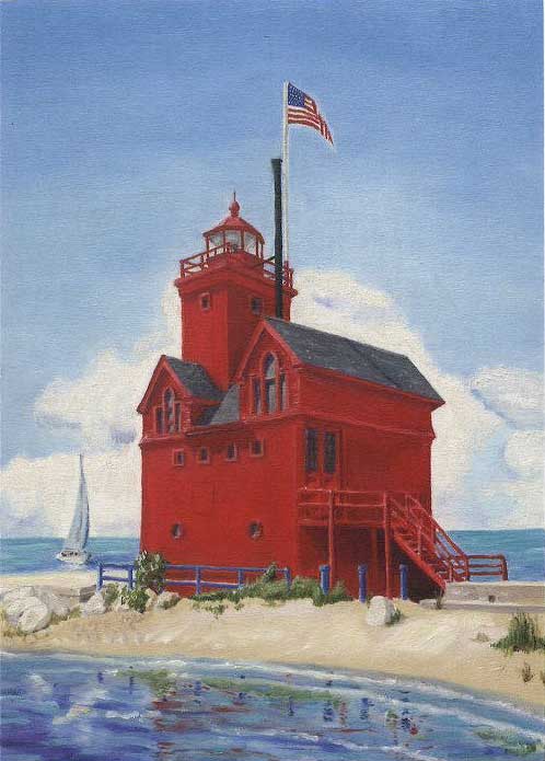 “BIG RED” © Holland, Michigan from an original painting oil on canvas 16”x20”