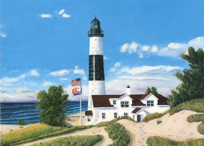 BIG SABLE LIGHTHOUSE © Lake Michigan From an original painting Oil on canvas 18”x24”